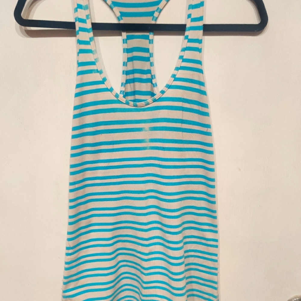 Lululemon cool racer back tank turquoise stripes